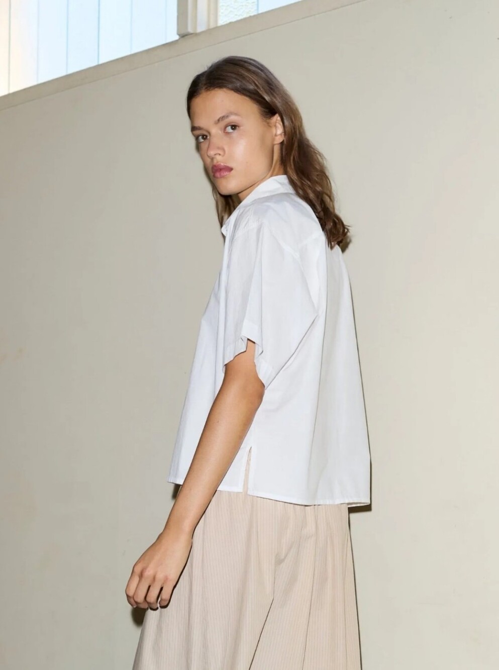 Deiji Studios Tie Up Shirt White Organic Cotton Poplin - Picture 2 of 16